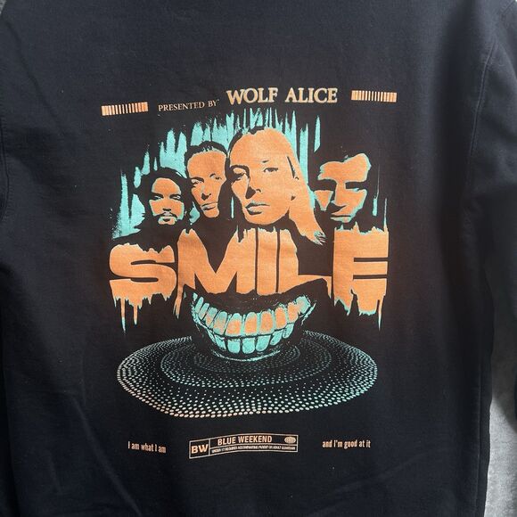 Wolf Alice Smile Hoodie Black Medium - Picture 2 of 7